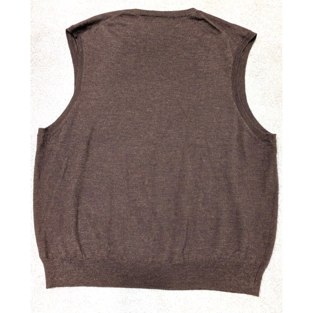 Club Room Mens Wool Sweater Vest XL Brown Academia Grandpa Preppy Golf Mr Rogers - Picture 2 of 7